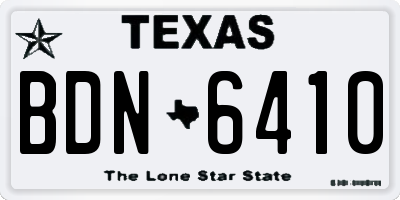 TX license plate BDN6410