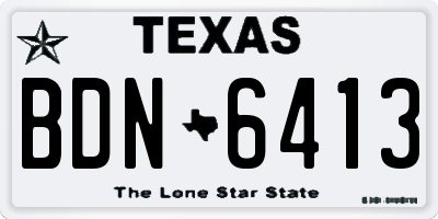 TX license plate BDN6413