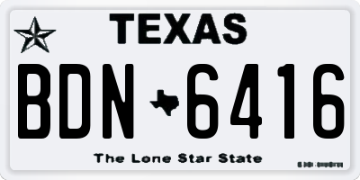 TX license plate BDN6416
