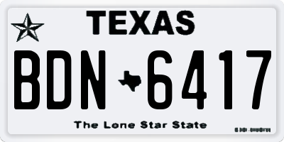 TX license plate BDN6417