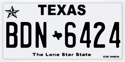 TX license plate BDN6424