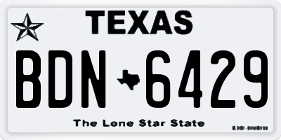 TX license plate BDN6429