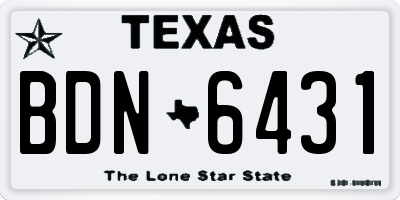 TX license plate BDN6431