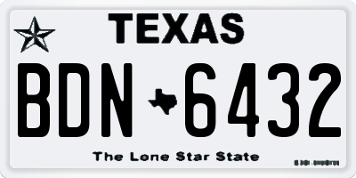 TX license plate BDN6432