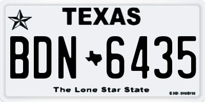 TX license plate BDN6435