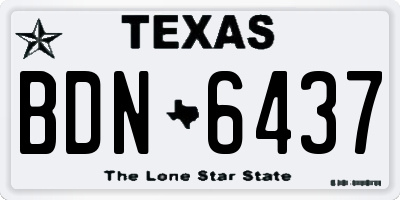 TX license plate BDN6437