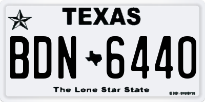 TX license plate BDN6440