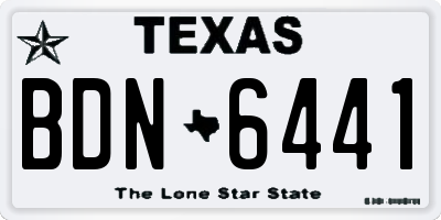 TX license plate BDN6441