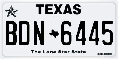 TX license plate BDN6445