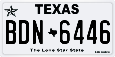 TX license plate BDN6446