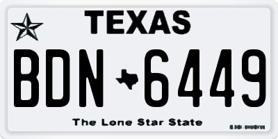 TX license plate BDN6449
