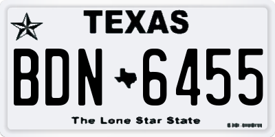 TX license plate BDN6455
