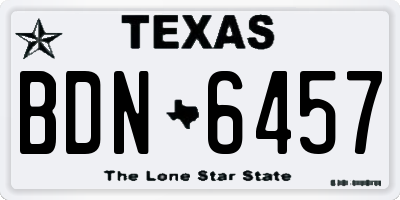 TX license plate BDN6457