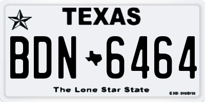 TX license plate BDN6464