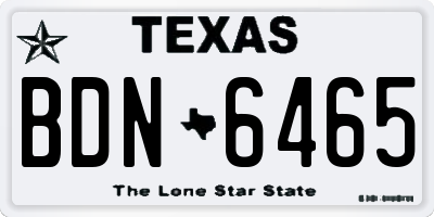 TX license plate BDN6465