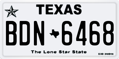 TX license plate BDN6468