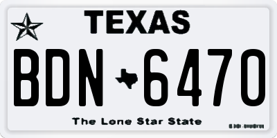 TX license plate BDN6470