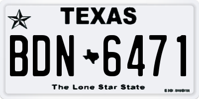 TX license plate BDN6471