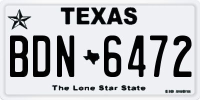 TX license plate BDN6472