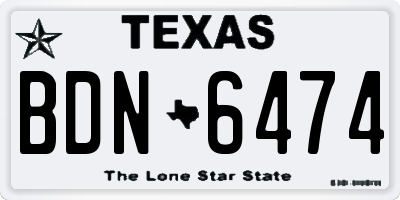 TX license plate BDN6474