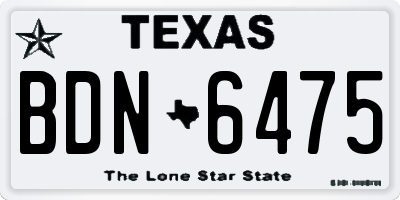 TX license plate BDN6475