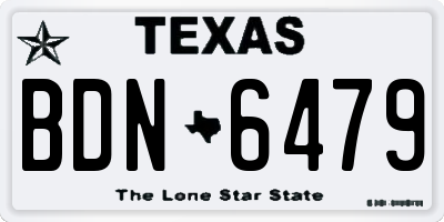 TX license plate BDN6479