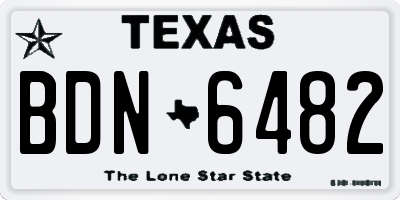 TX license plate BDN6482