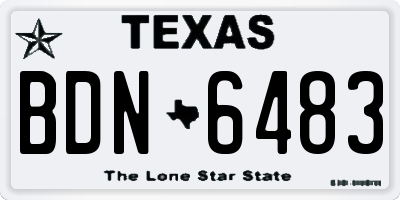 TX license plate BDN6483
