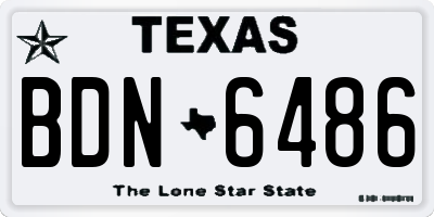TX license plate BDN6486