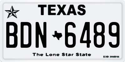 TX license plate BDN6489