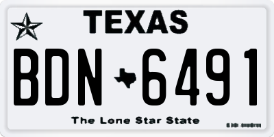 TX license plate BDN6491