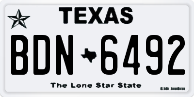 TX license plate BDN6492