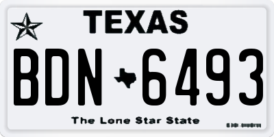 TX license plate BDN6493
