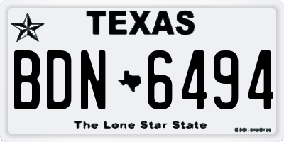 TX license plate BDN6494