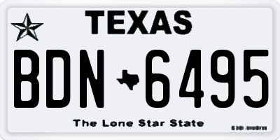 TX license plate BDN6495