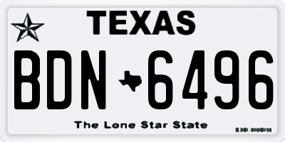 TX license plate BDN6496