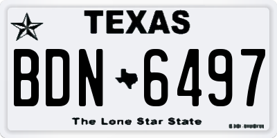 TX license plate BDN6497