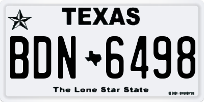 TX license plate BDN6498