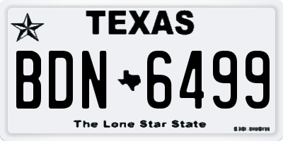 TX license plate BDN6499