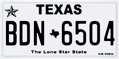 TX license plate BDN6504