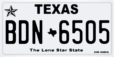 TX license plate BDN6505