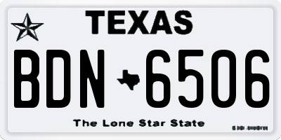 TX license plate BDN6506