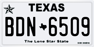 TX license plate BDN6509