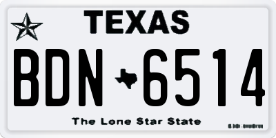 TX license plate BDN6514