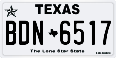 TX license plate BDN6517