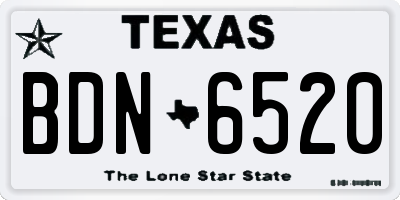 TX license plate BDN6520