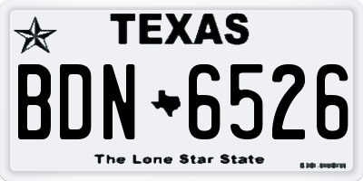 TX license plate BDN6526