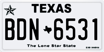 TX license plate BDN6531