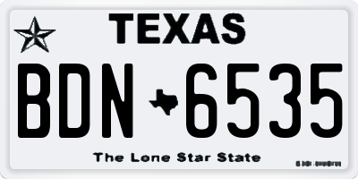 TX license plate BDN6535