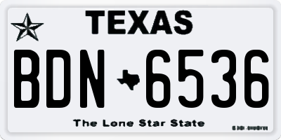 TX license plate BDN6536